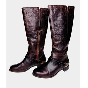 UGG Women's‎ Channing II Brown Distressed Leather Riding Boots Women's Size 6